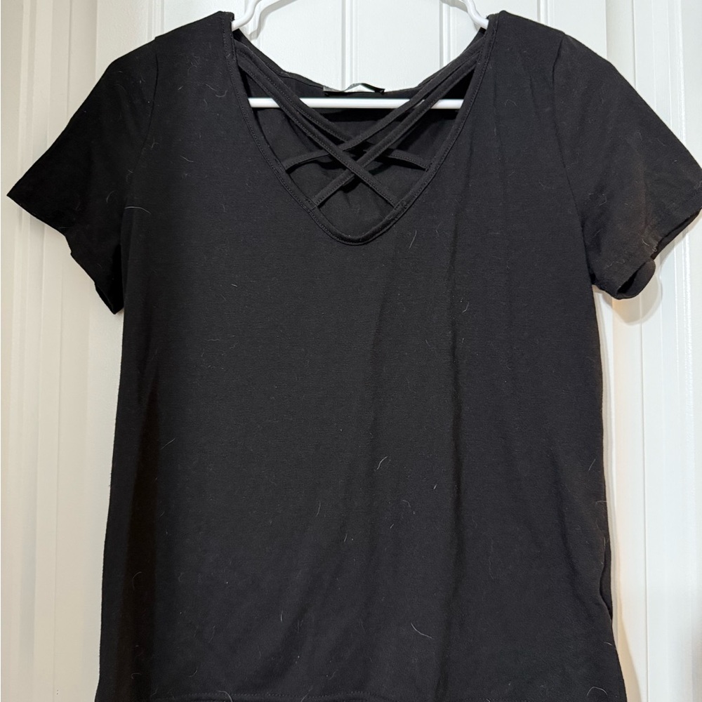 SHEIN Black Short Sleeve Tee Versatile Essential